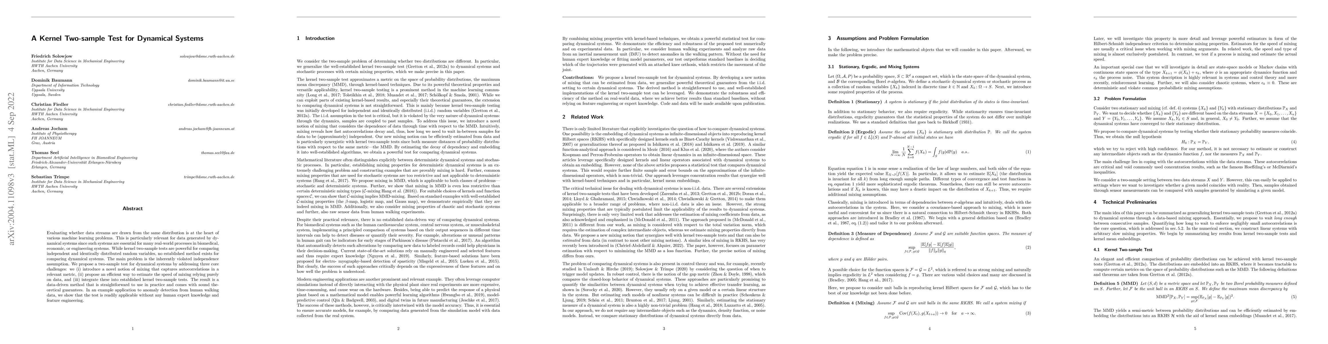 Thumbnail for A Kernel Two-sample Test for Dynamical Systems