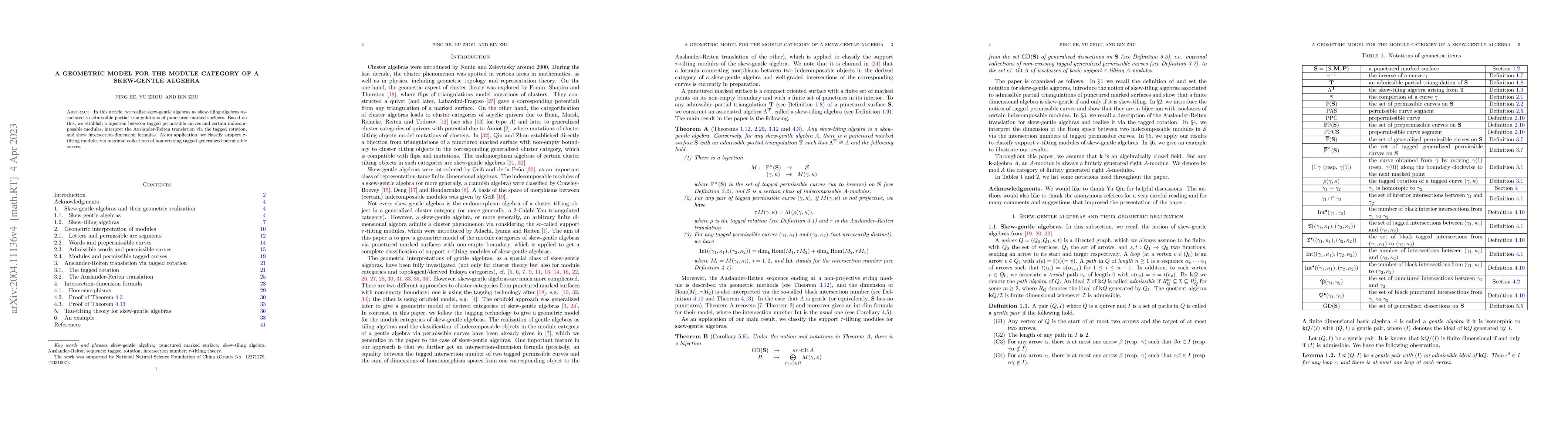 Thumbnail for A geometric model for the module category of a skew-gentle algebra