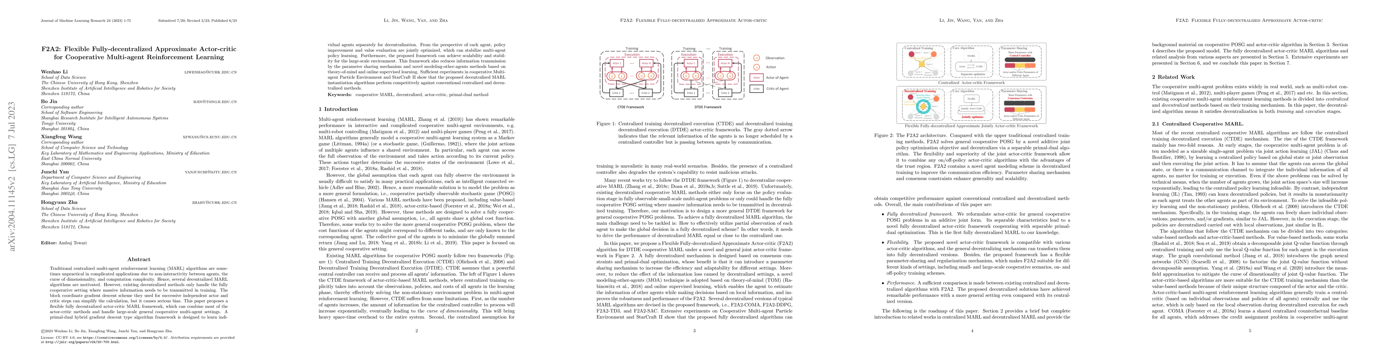 Thumbnail for F2A2: Flexible Fully-decentralized Approximate Actor-critic for
  Cooperative Multi-agent Reinforcement Learning