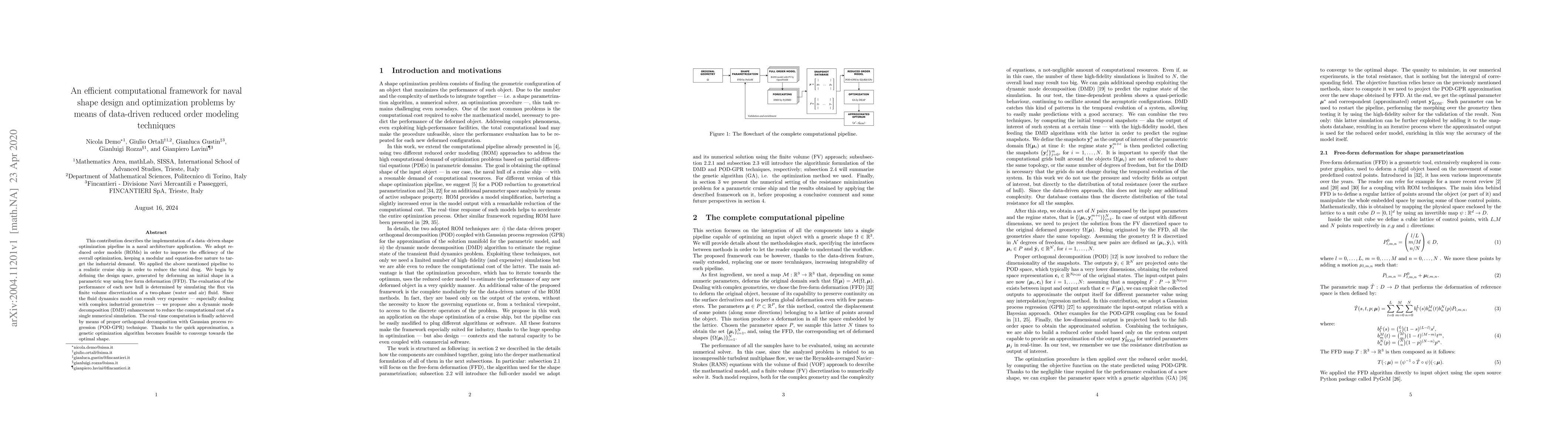 Thumbnail for An efficient computational framework for naval shape design and
  optimization problems by means of data-driven reduced order modeling
  techniques