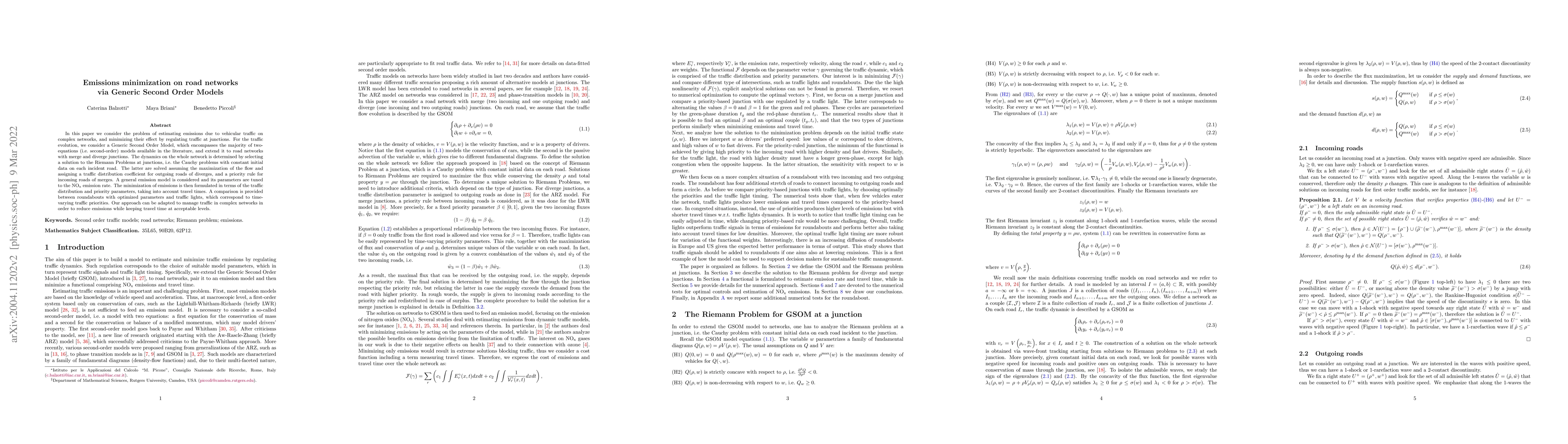 Thumbnail for Emissions minimization on road networks via Generic Second Order Models