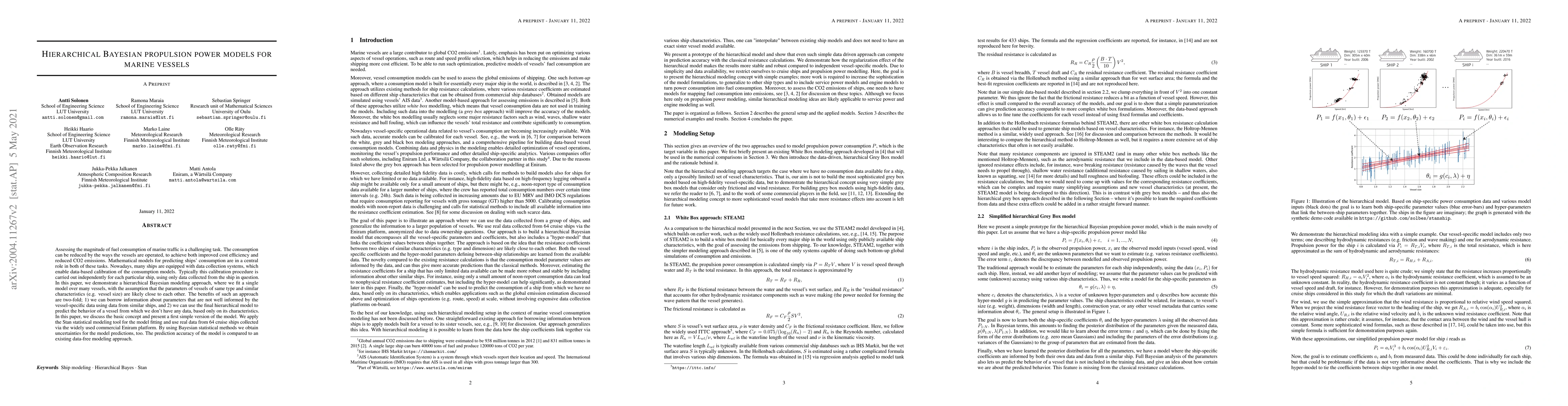 Thumbnail for Hierarchical Bayesian propulsion power models for marine vessels