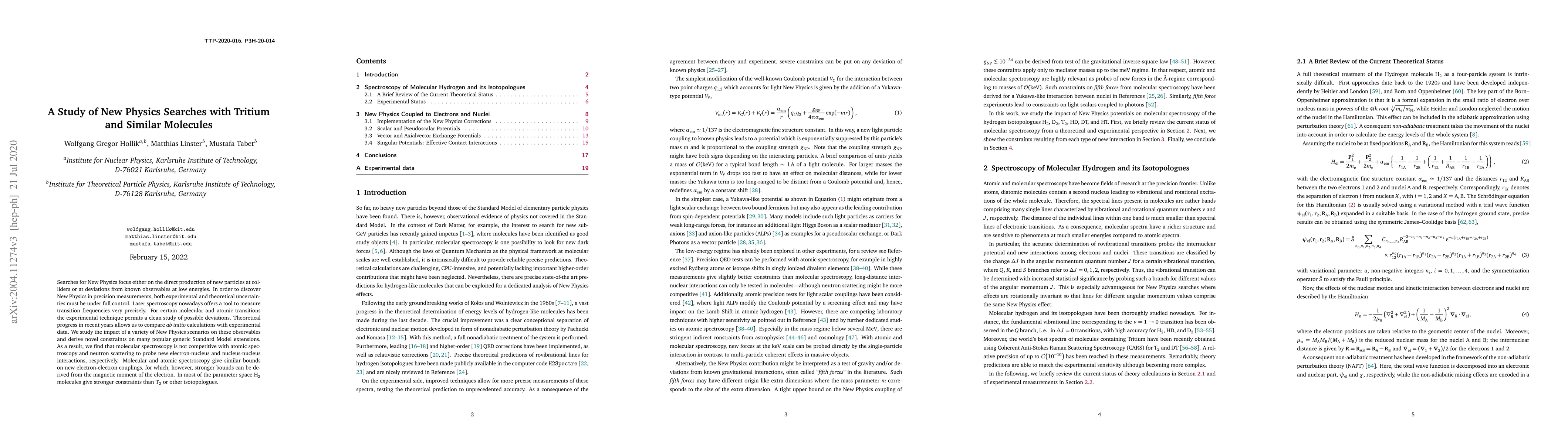 Thumbnail for A Study of New Physics Searches with Tritium and Similar Molecules