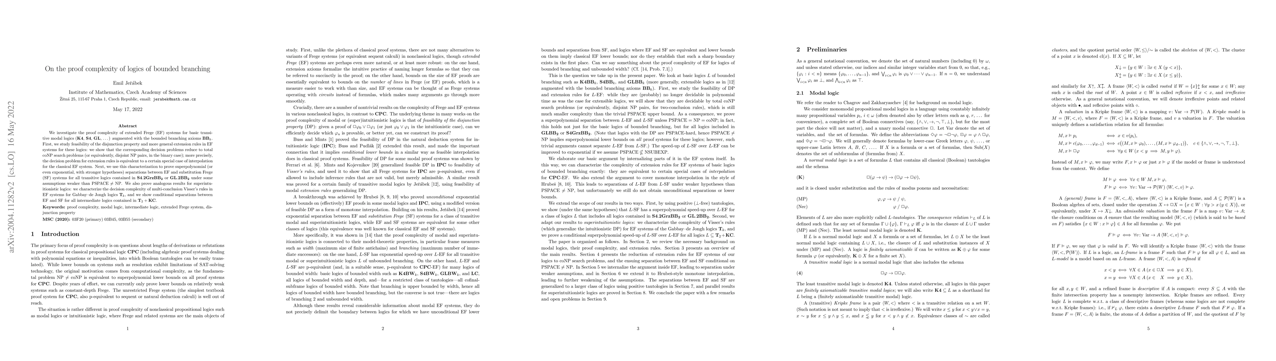 Thumbnail for On the proof complexity of logics of bounded branching