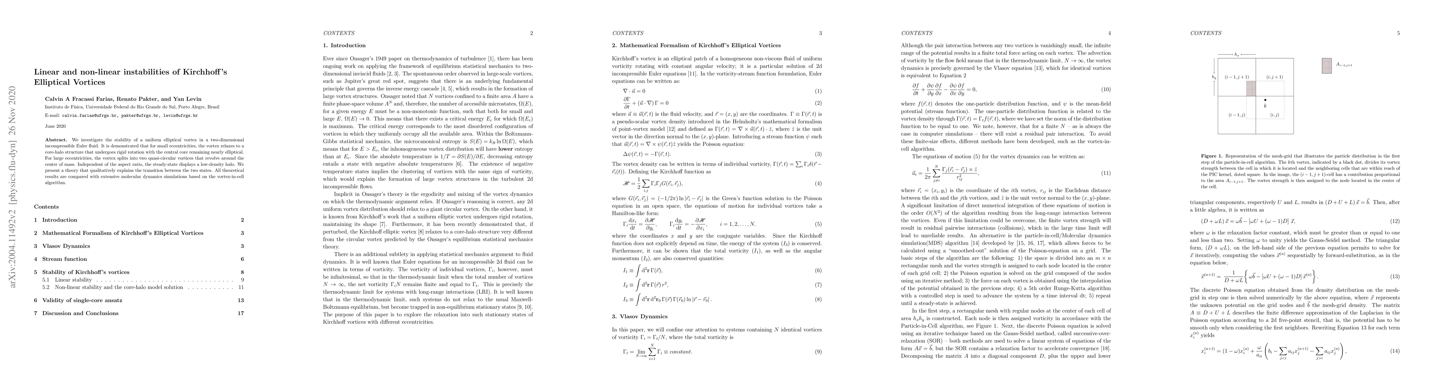 Thumbnail for Linear and non-linear instabilities of Kirchhoff's Elliptical Vortices
