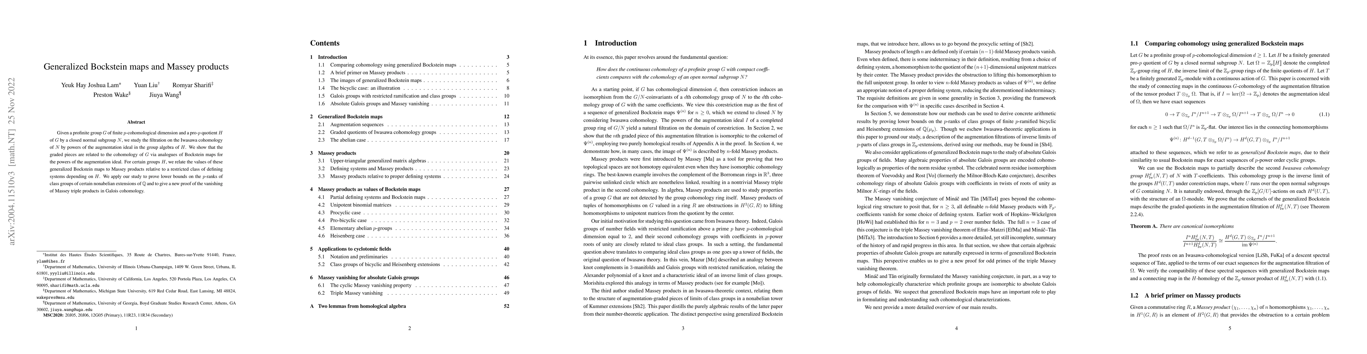 Thumbnail for Generalized Bockstein maps and Massey products