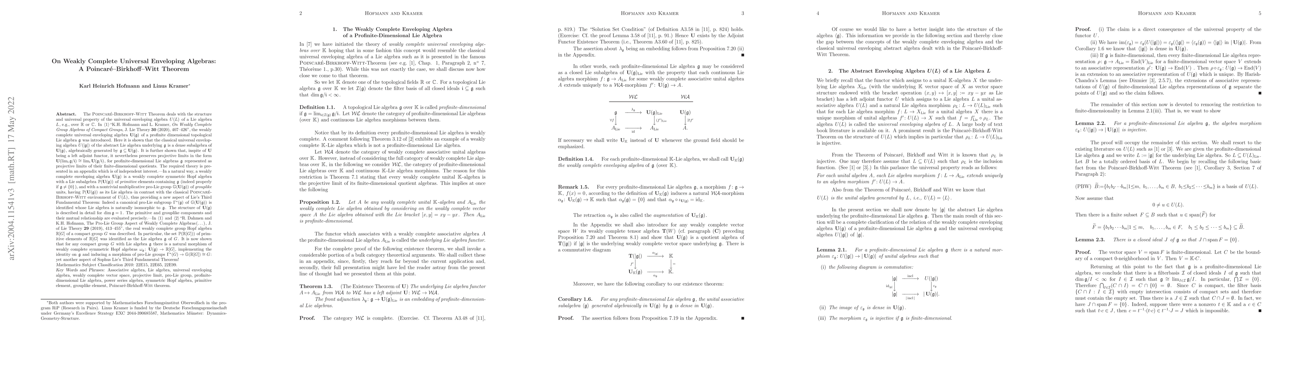 Thumbnail for On Weakly Complete Universal Enveloping Algebras: A
  Poincare-Birkhoff-Witt Theorem