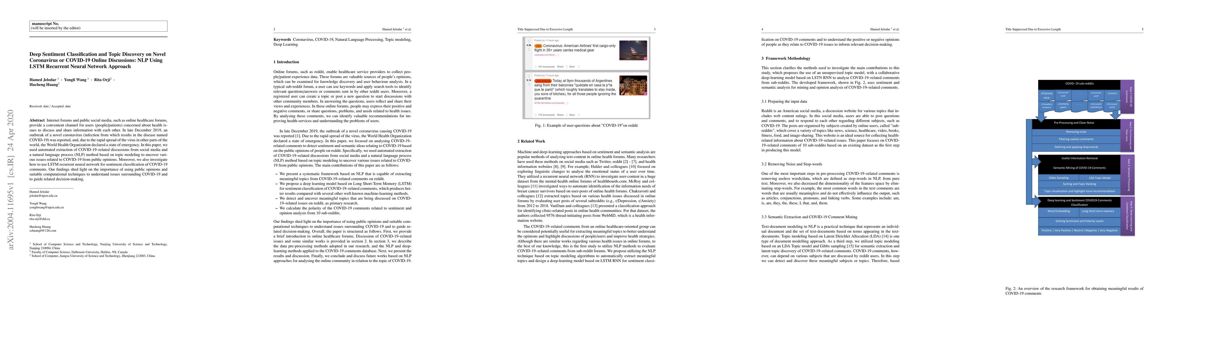 Thumbnail for Deep Sentiment Classification and Topic Discovery on Novel Coronavirus
  or COVID-19 Online Discussions: NLP Using LSTM Recurrent Neural Network
  Approach