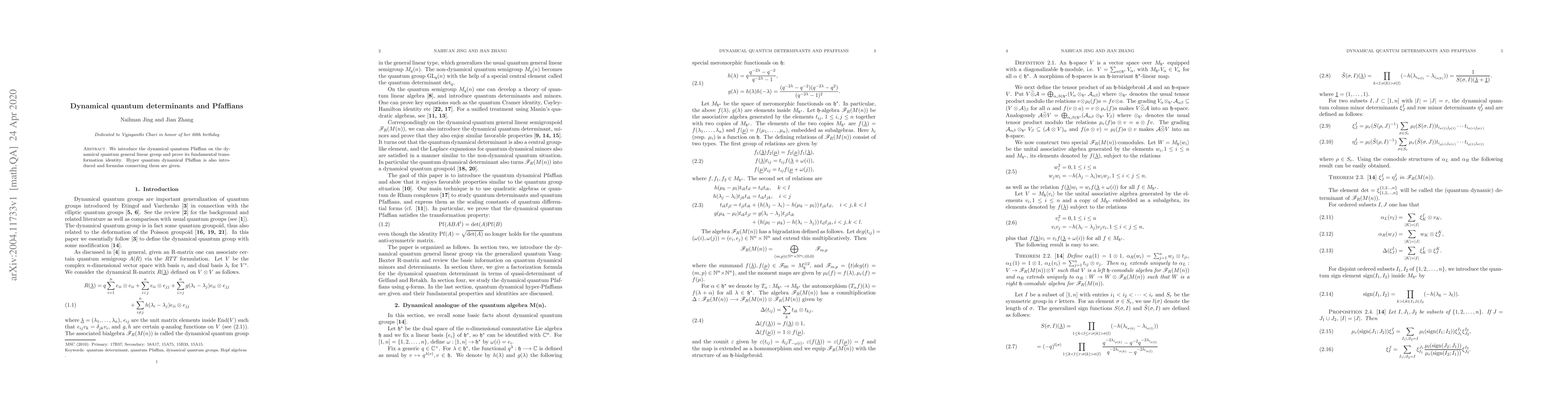 Thumbnail for Dynamical quantum determinants and Pfaffians