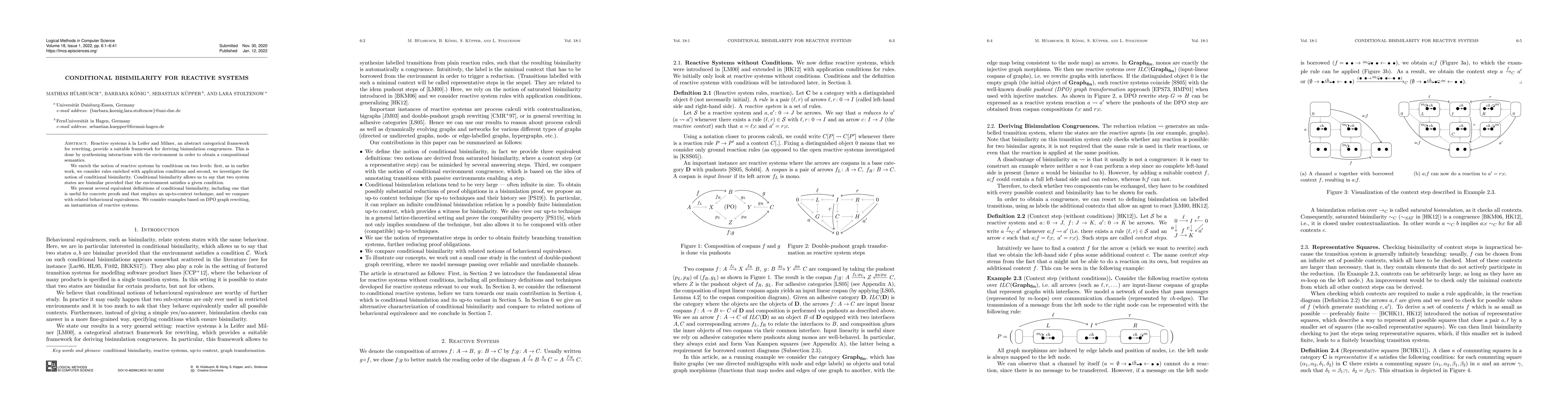 Thumbnail for Conditional Bisimilarity for Reactive Systems