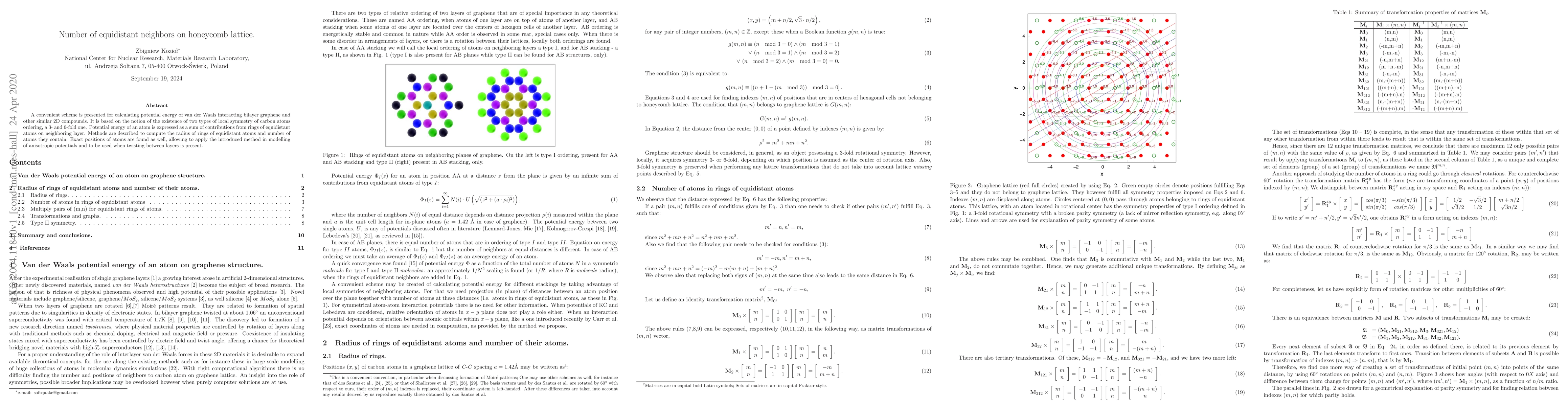 Thumbnail for Number of equidistant neighbors on honeycomb lattice