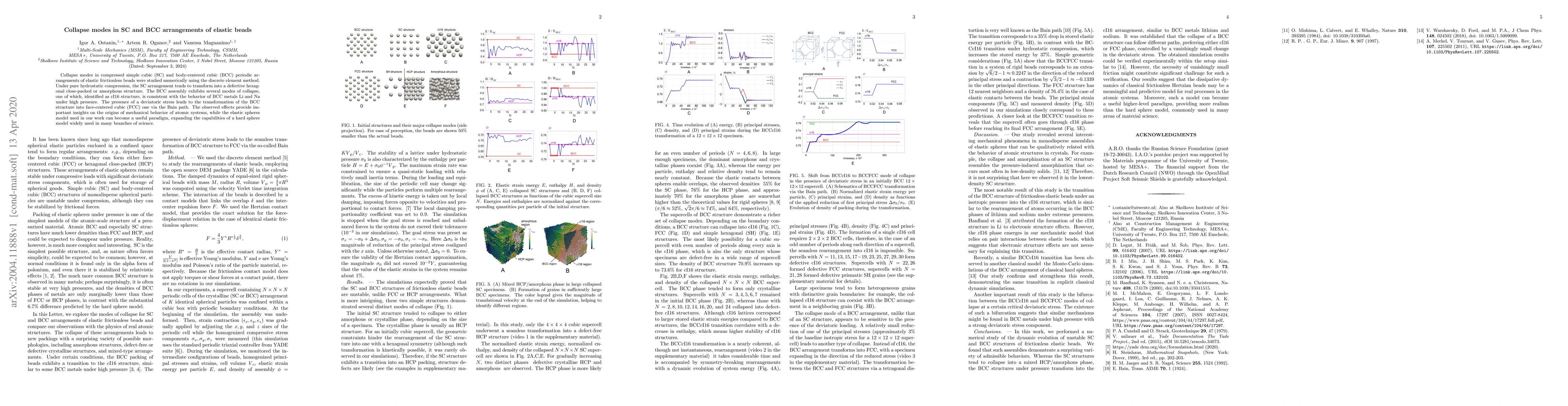 Thumbnail for Collapse modes in SC and BCC arrangements of elastic beads
