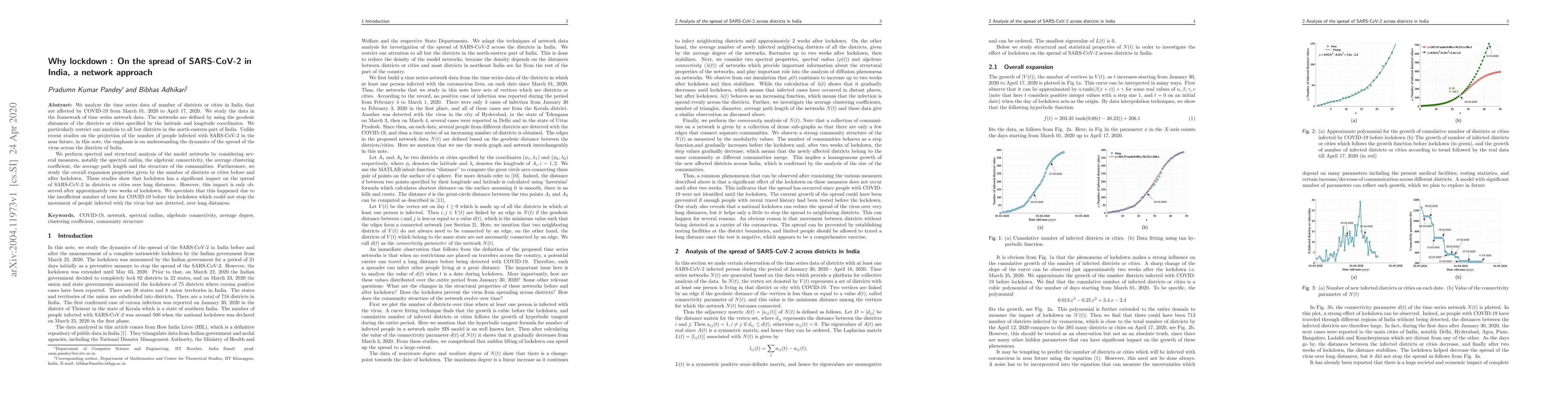 Thumbnail for Why lockdown : On the spread of SARS-CoV-2 in India, a network approach