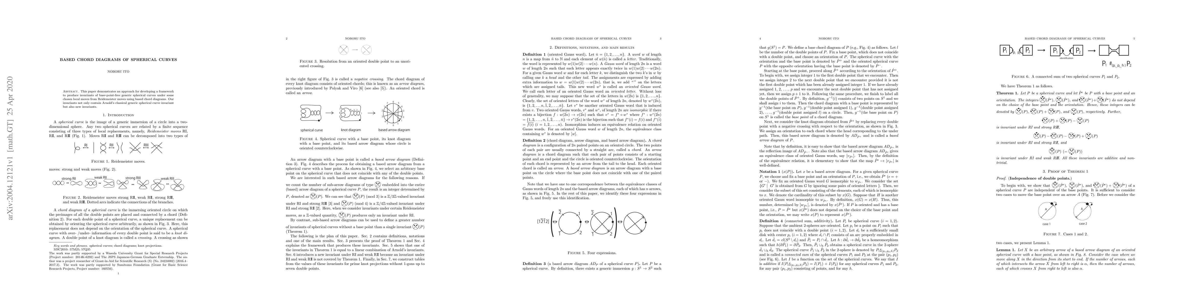Thumbnail for Based chord diagrams of spherical curves