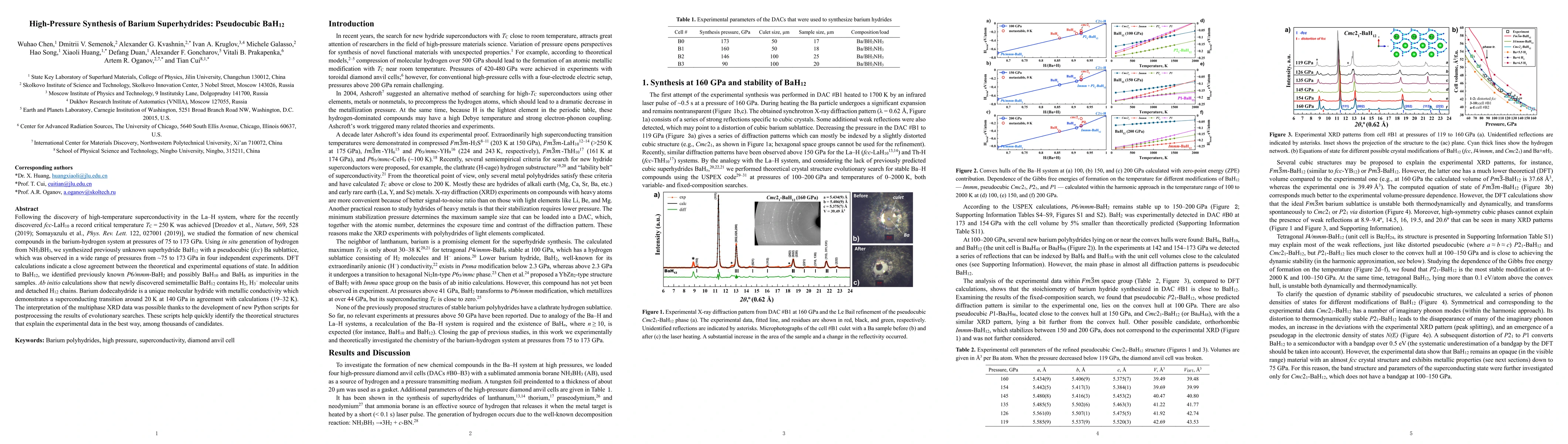 Thumbnail for High-Pressure Synthesis of Barium Superhydrides: Pseudocubic BaH12