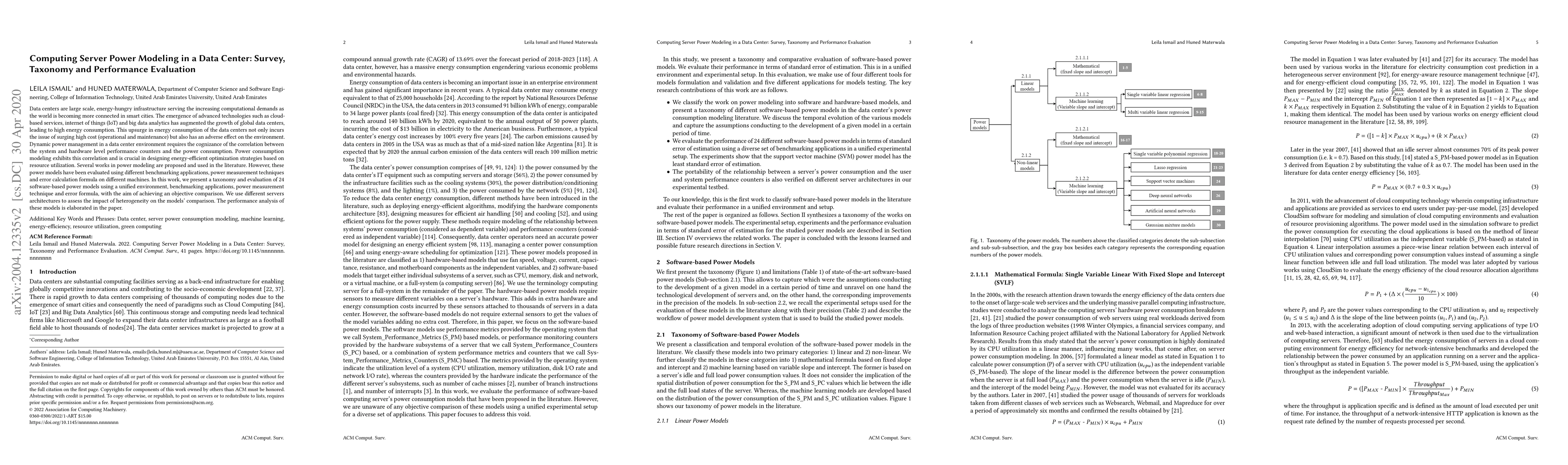 Thumbnail for Computing server power modeling in a data center: survey,taxonomy and
  performance evaluation