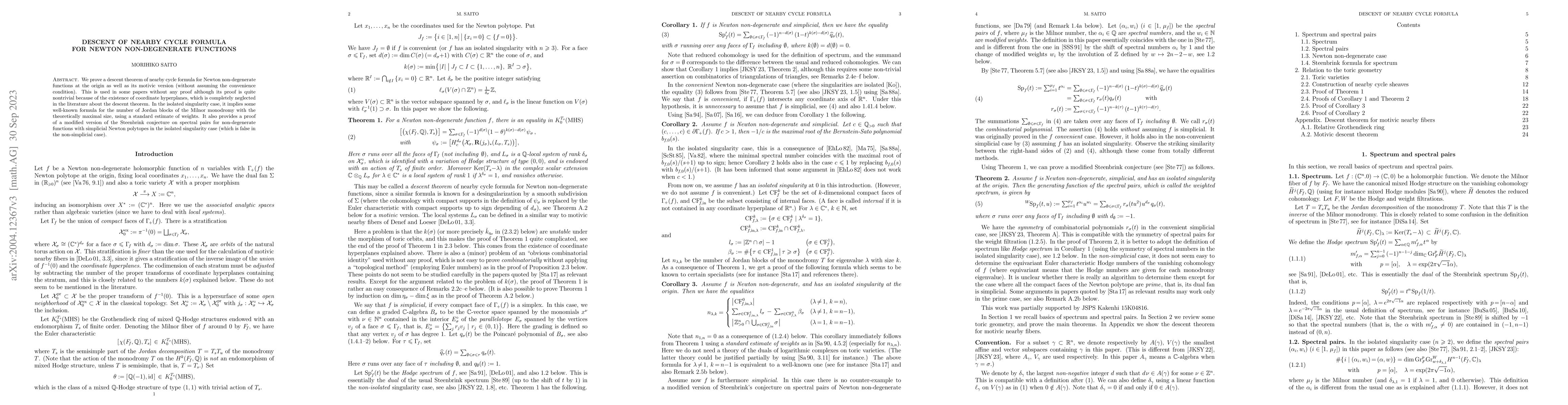 Thumbnail for Descent of nearby cycle formula for Newton non-degenerate functions