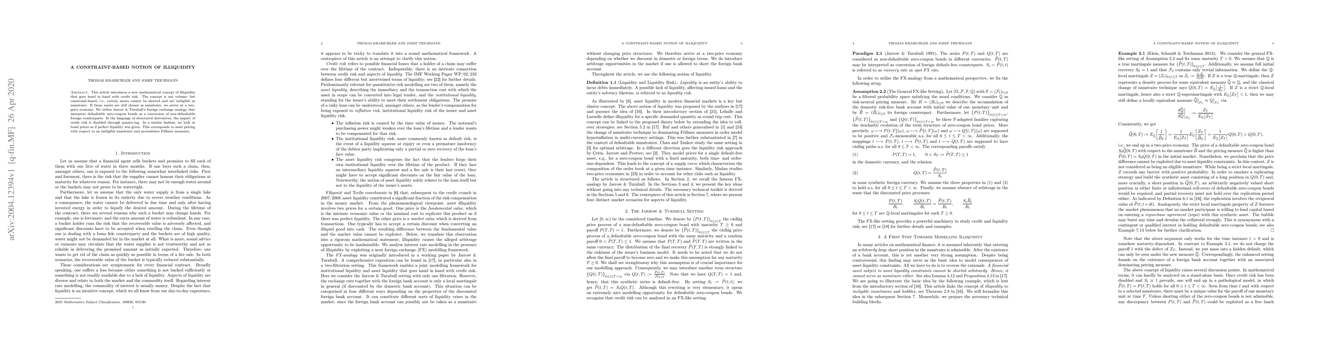 Thumbnail for A constraint-based notion of illiquidity