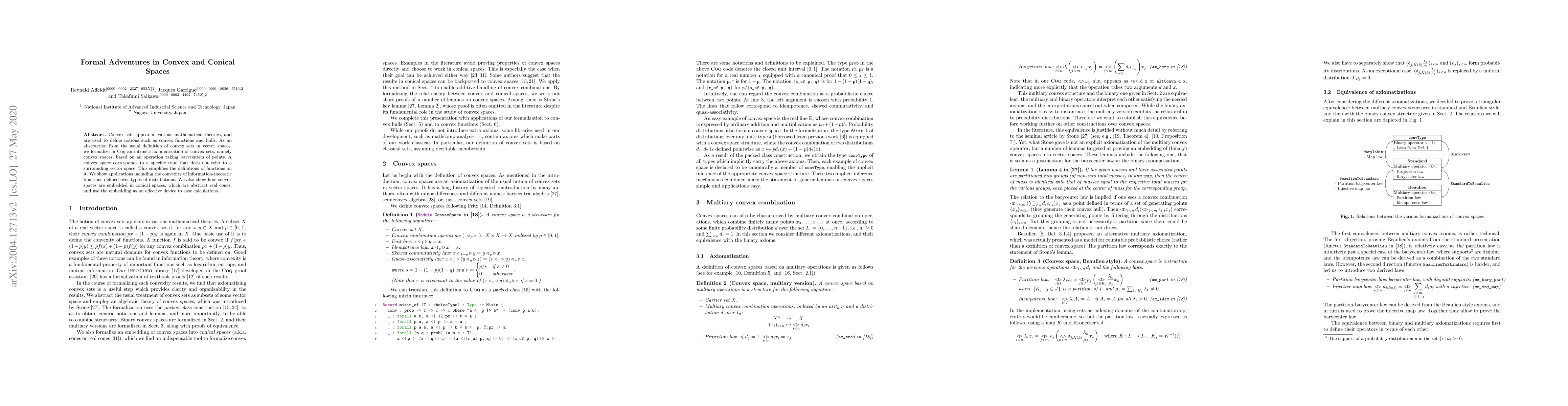 Thumbnail for Formal Adventures in Convex and Conical Spaces