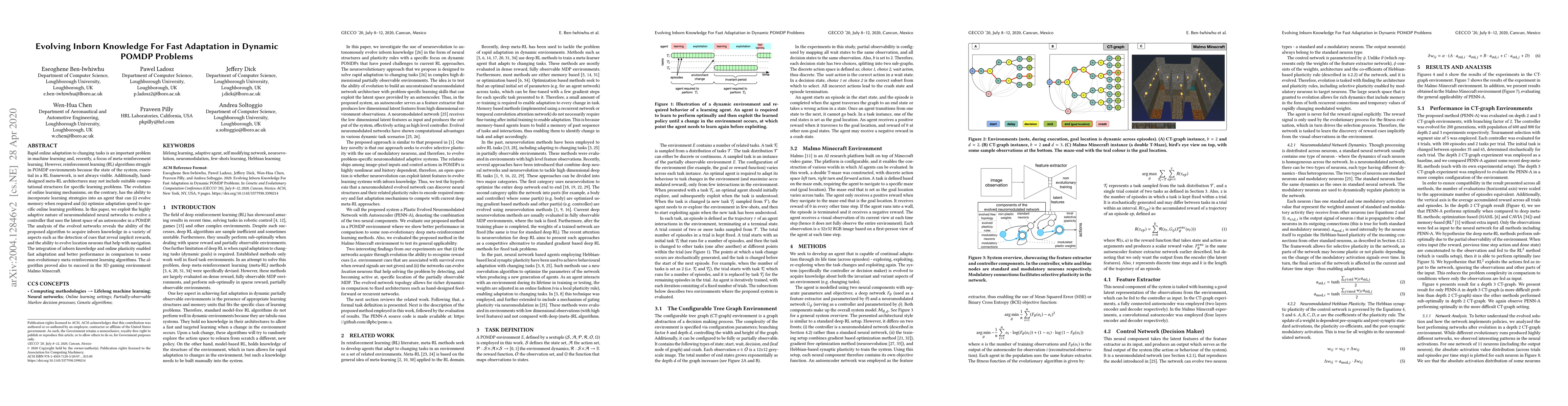 Thumbnail for Evolving Inborn Knowledge For Fast Adaptation in Dynamic POMDP Problems
