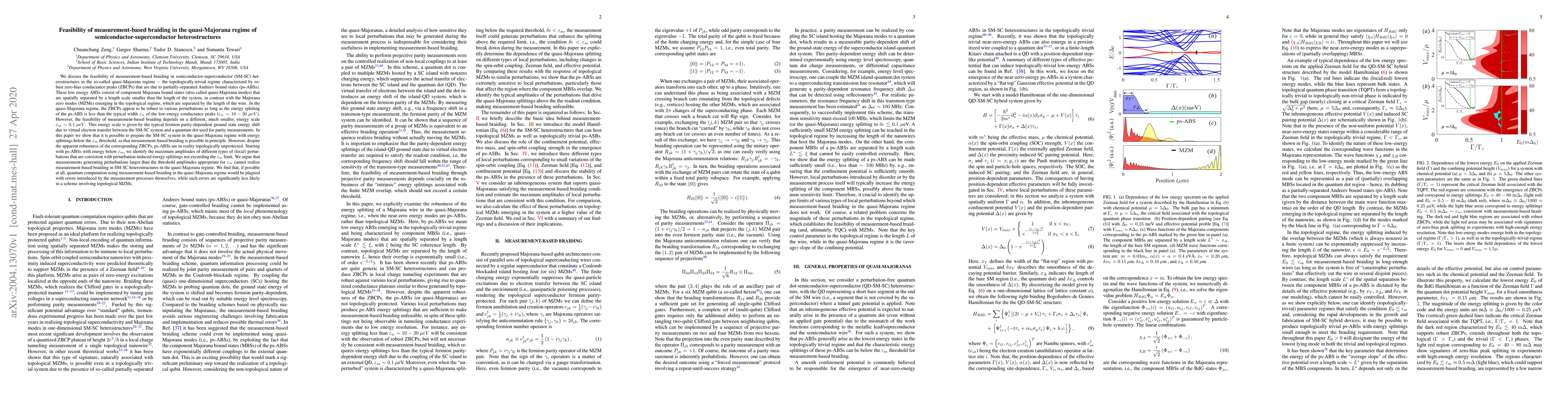 Thumbnail for Feasibility of measurement-based braiding in the quasi-Majorana regime
  of semiconductor-superconductor heterostructures