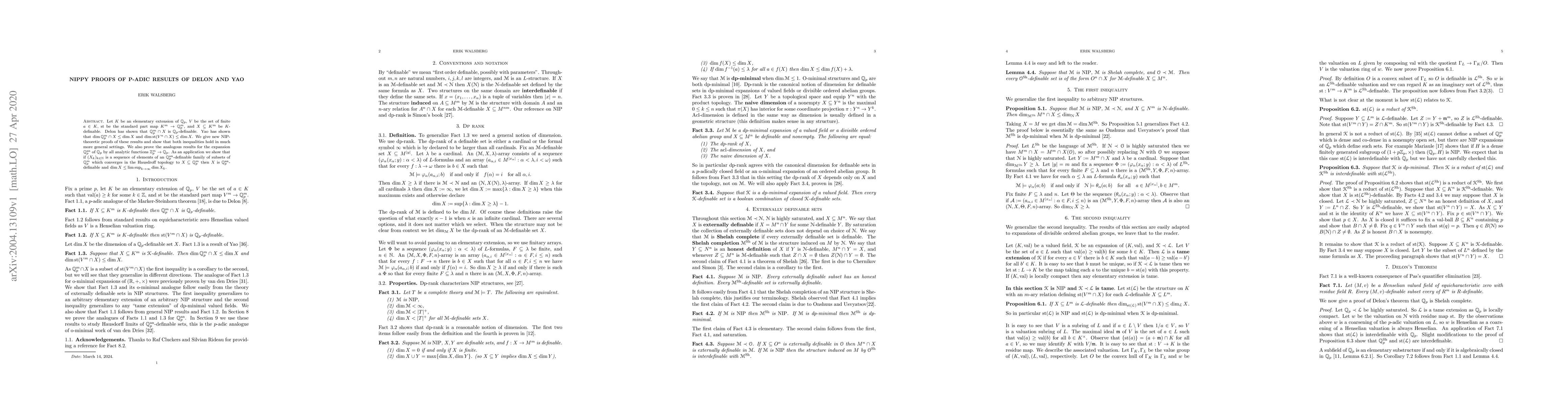 Thumbnail for Nippy proofs of p-adic results of Delon and Yao