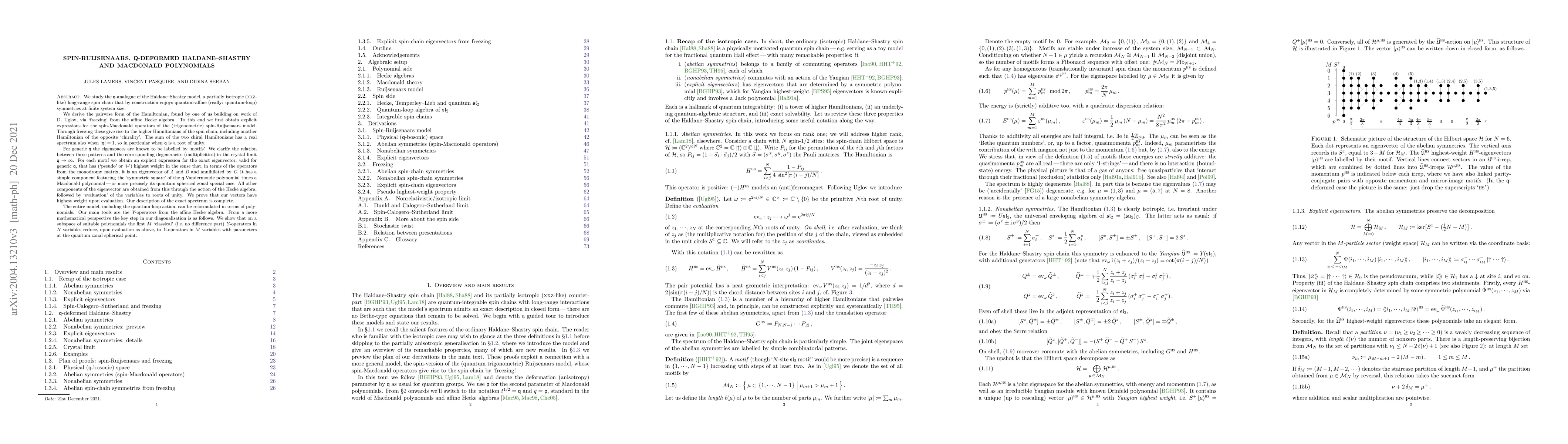 Thumbnail for Spin-Ruijsenaars, q-deformed Haldane-Shastry and Macdonald polynomials
