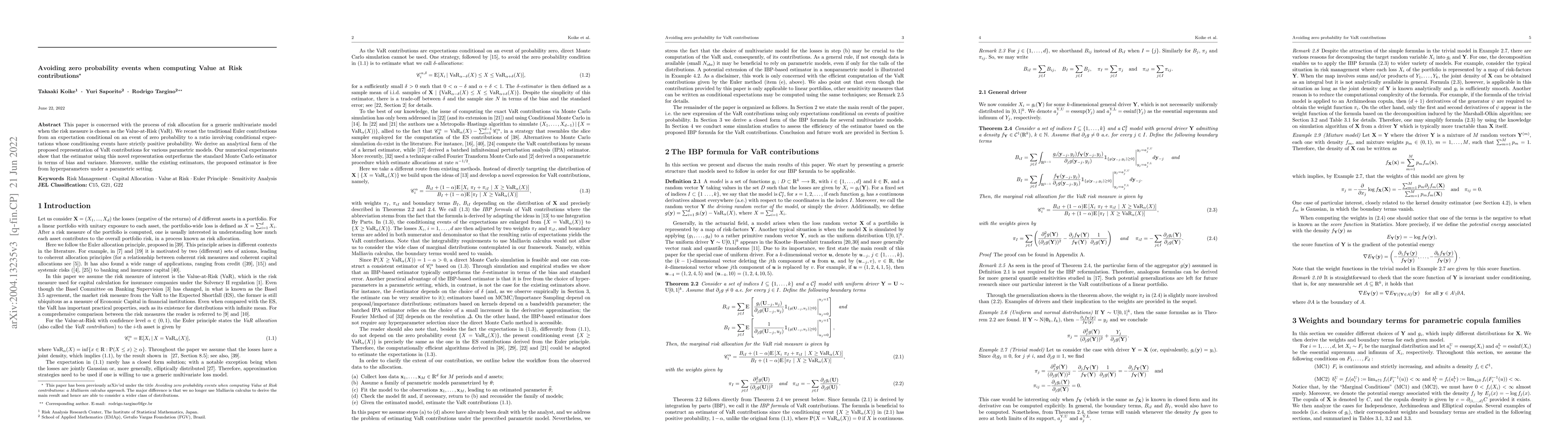 Thumbnail for Avoiding zero probability events when computing Value at Risk
  contributions