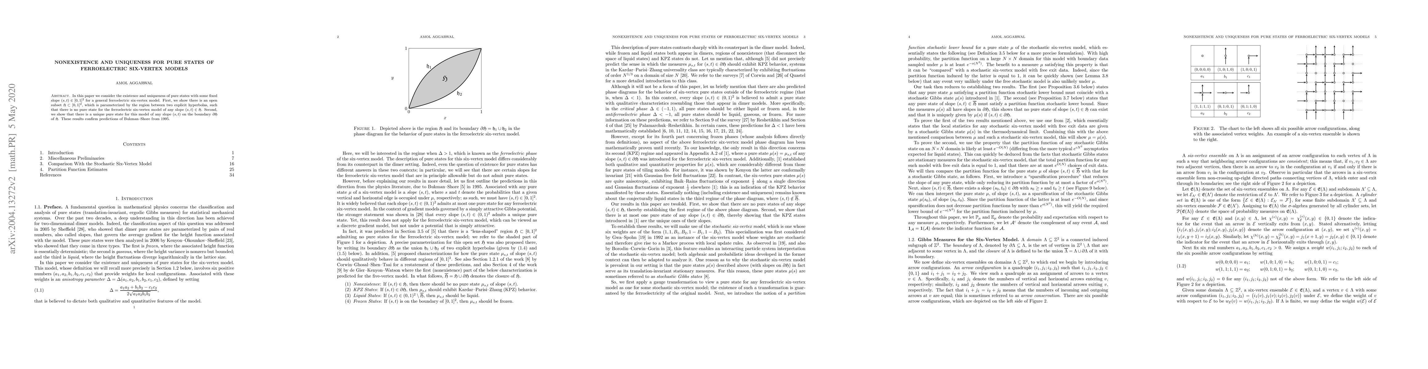 Thumbnail for Nonexistence and Uniqueness for Pure States of Ferroelectric Six-Vertex
  Models