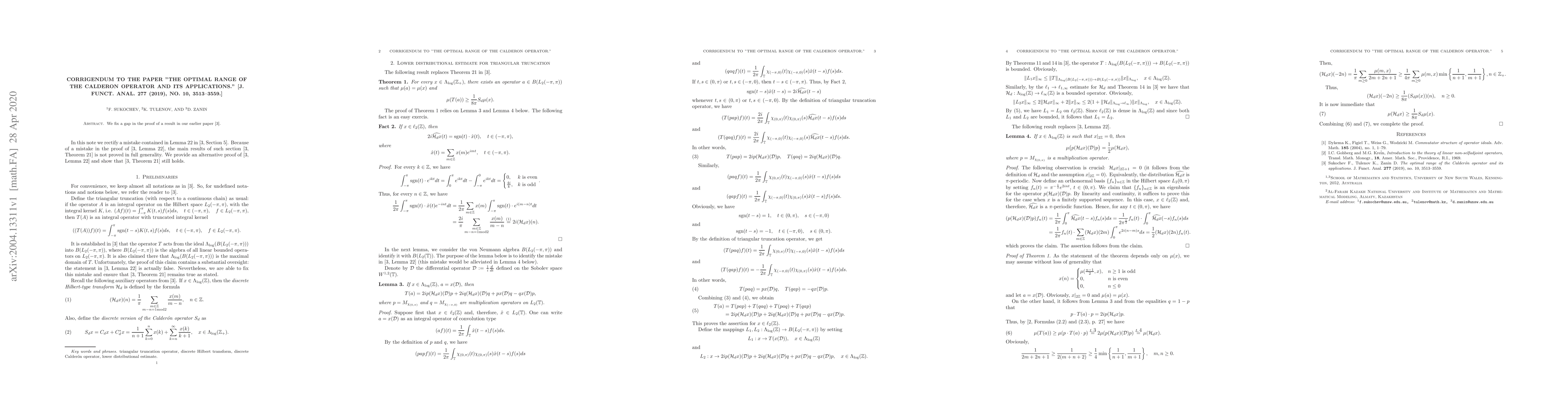 Thumbnail for Corrigendum to the paper "The optimal range of the Calderon operator and
  its applications." [J. Funct. Anal. 277 (2019), no. 10, 3513--3559,
  arXiv:1908.09548]
