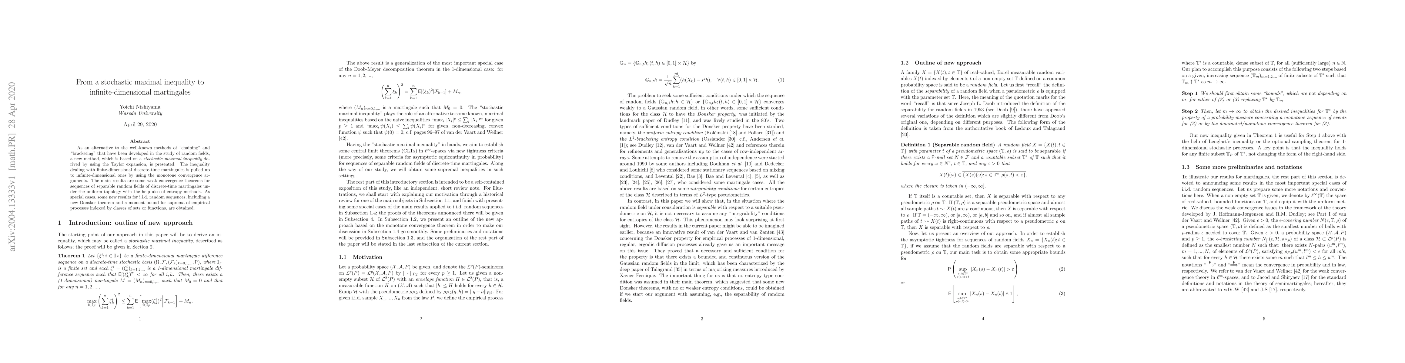 Thumbnail for From a stochastic maximal inequality to infinite-dimensional martingales