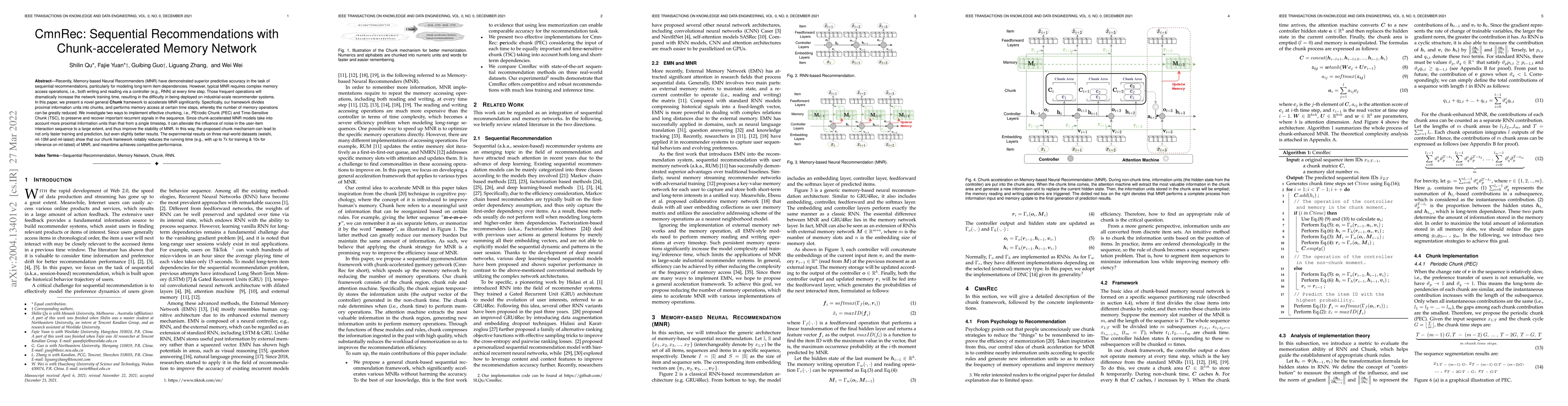 Thumbnail for CmnRec: Sequential Recommendations with Chunk-accelerated Memory Network