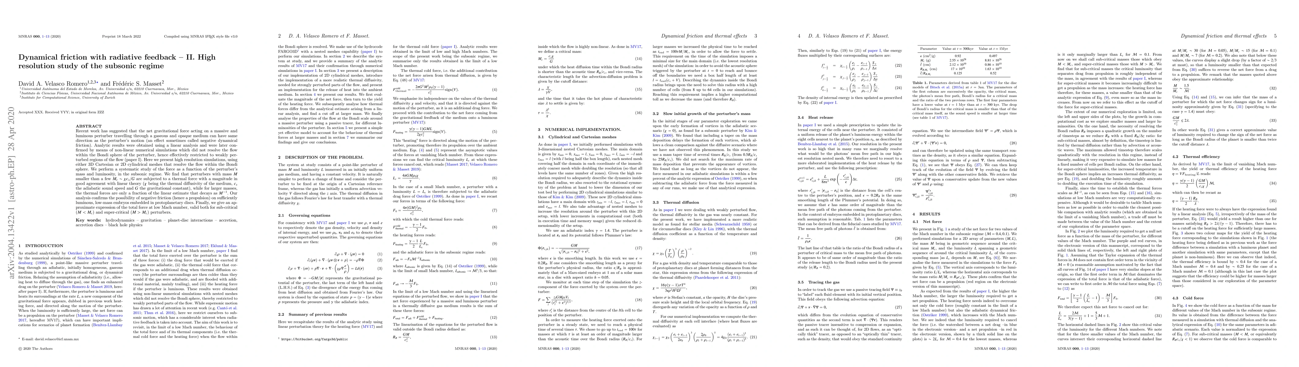 Thumbnail for Dynamical friction with radiative feedback -- II. High resolution study
  of the subsonic regime