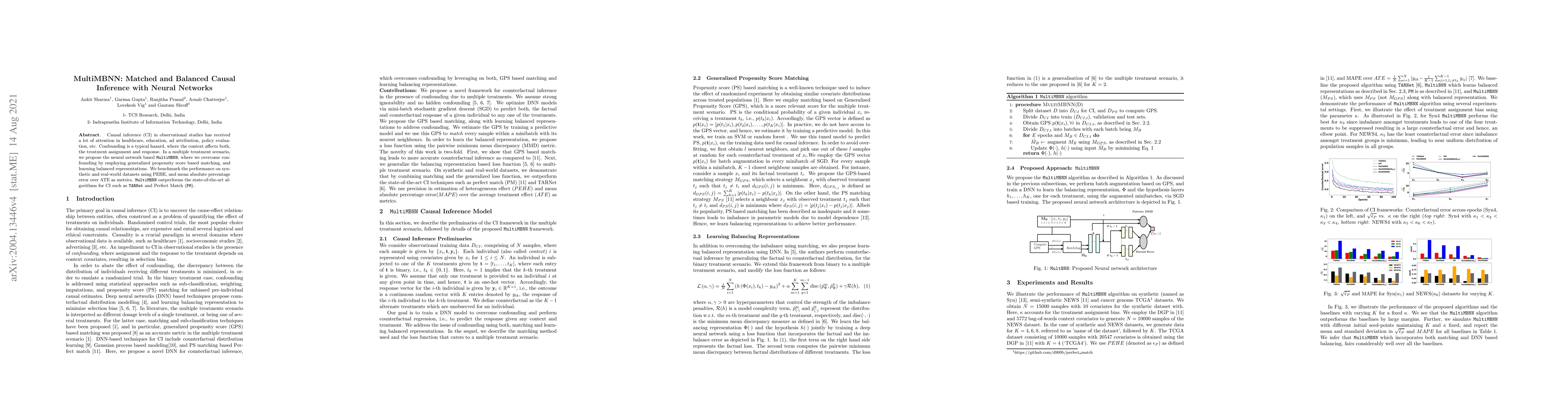 Thumbnail for MultiMBNN: Matched and Balanced Causal Inference with Neural Networks