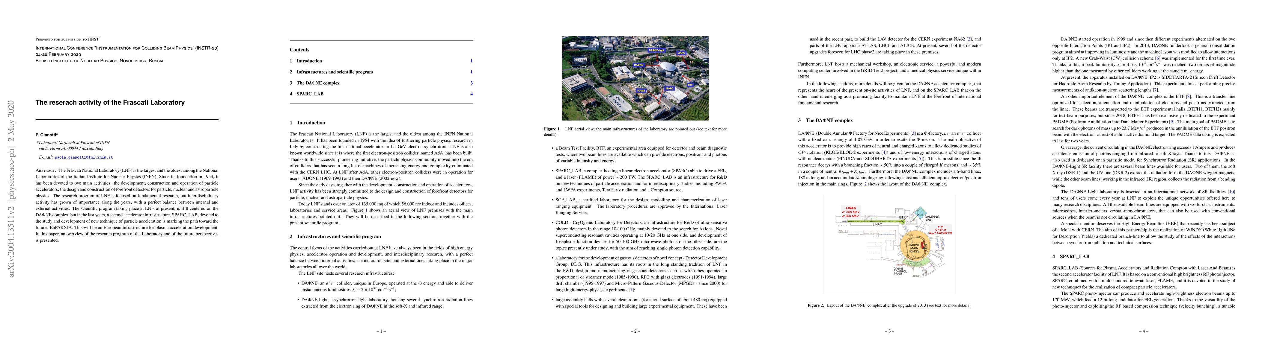 Thumbnail for The reseach activity of the Frascati Laboratory