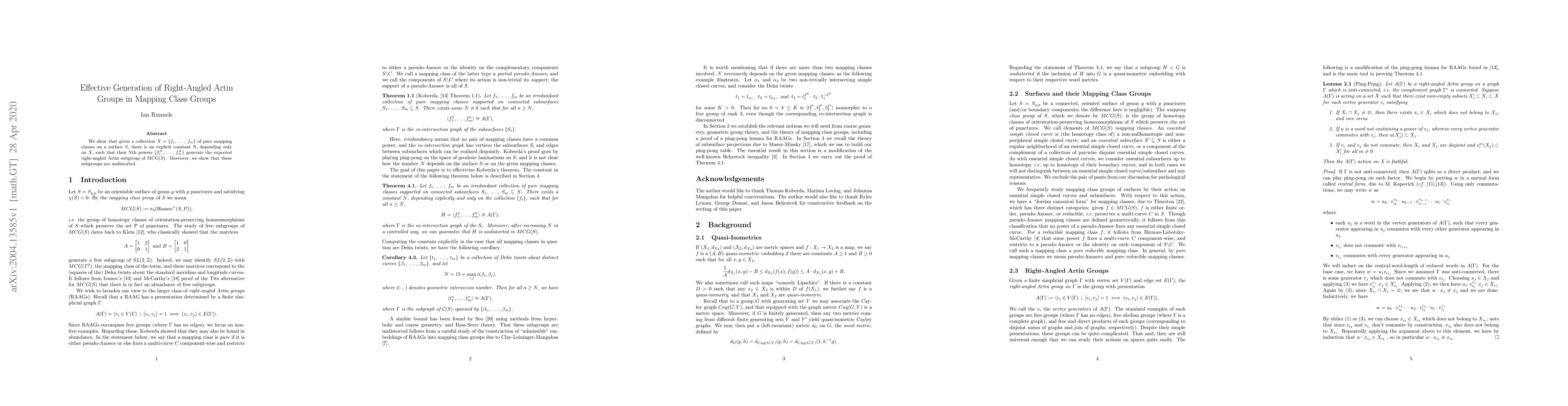 Thumbnail for Effective Generation of Right-Angled Artin Groups in Mapping Class
  Groups