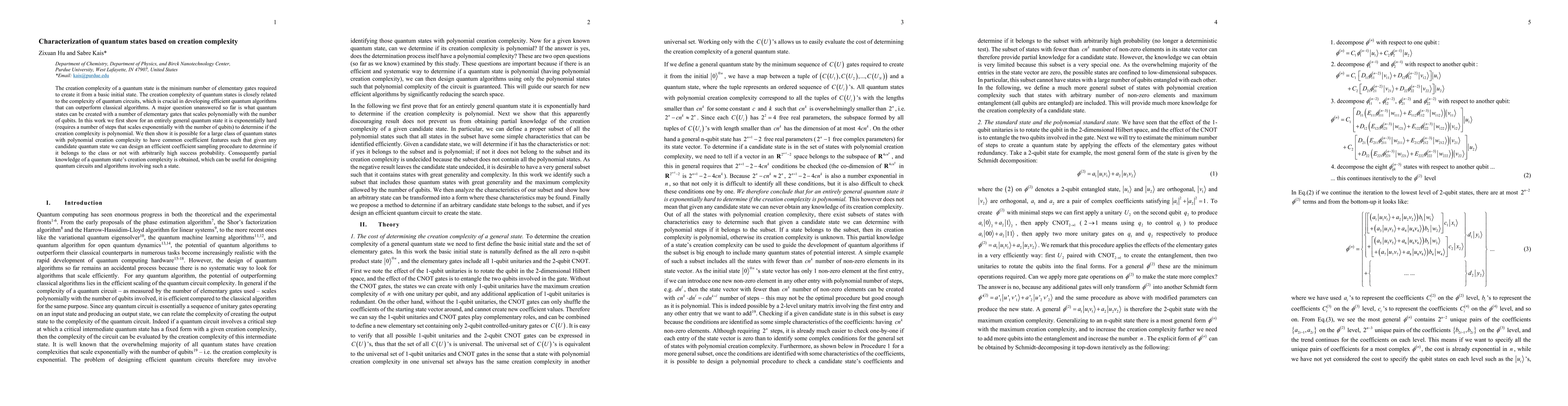 Thumbnail for Characterization of quantum states based on creation complexity