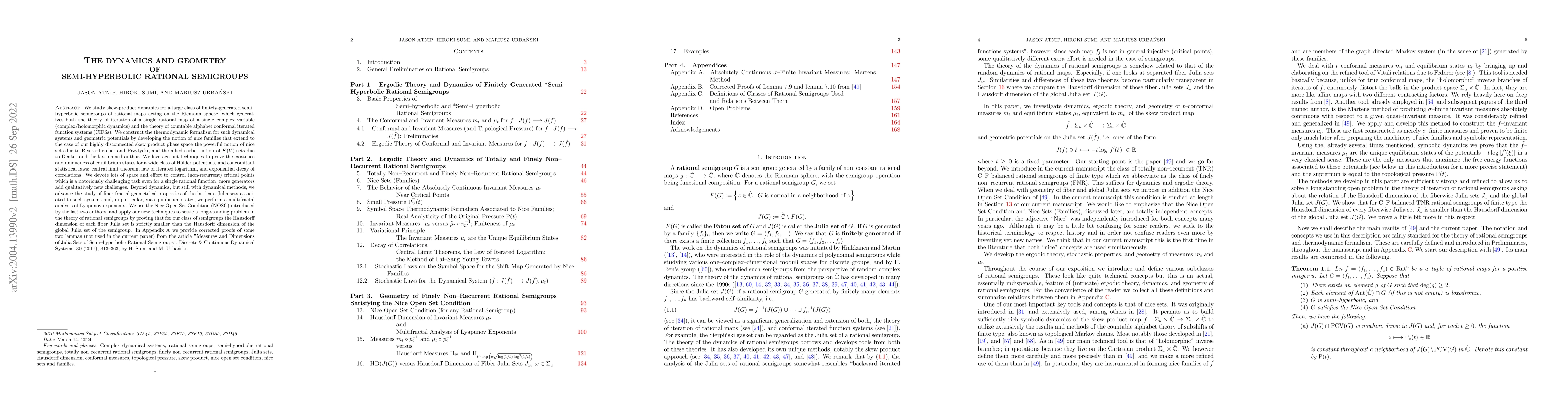Thumbnail for The Dynamics and Geometry of Semi-Hyperbolic Rational Semigroups