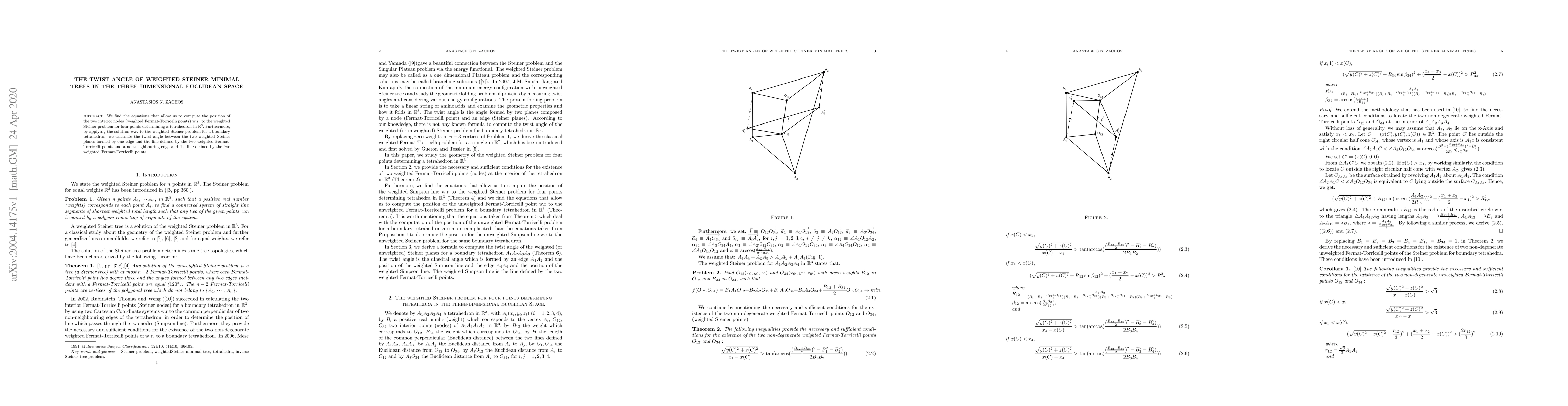 Thumbnail for The twist angle of weighted Steiner minimal trees in the three
  dimensional Euclidean Space