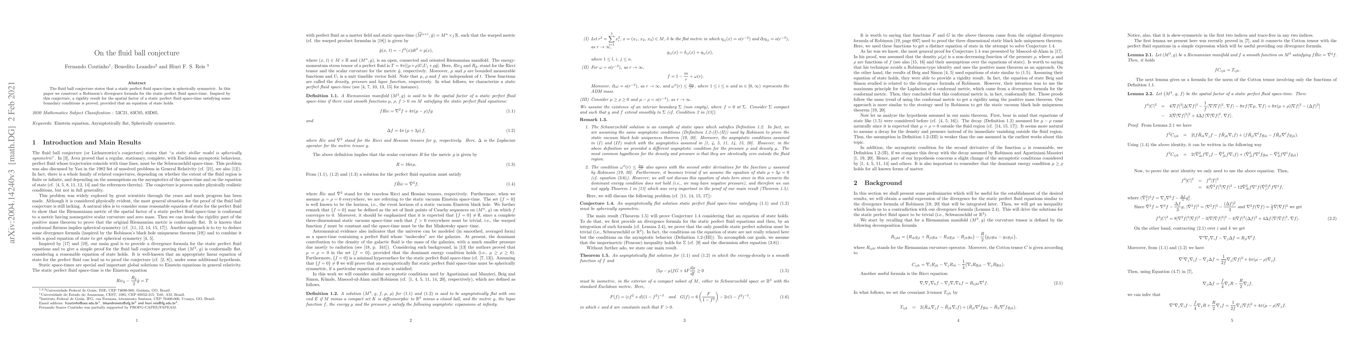 Thumbnail for On the fluid ball conjecture
