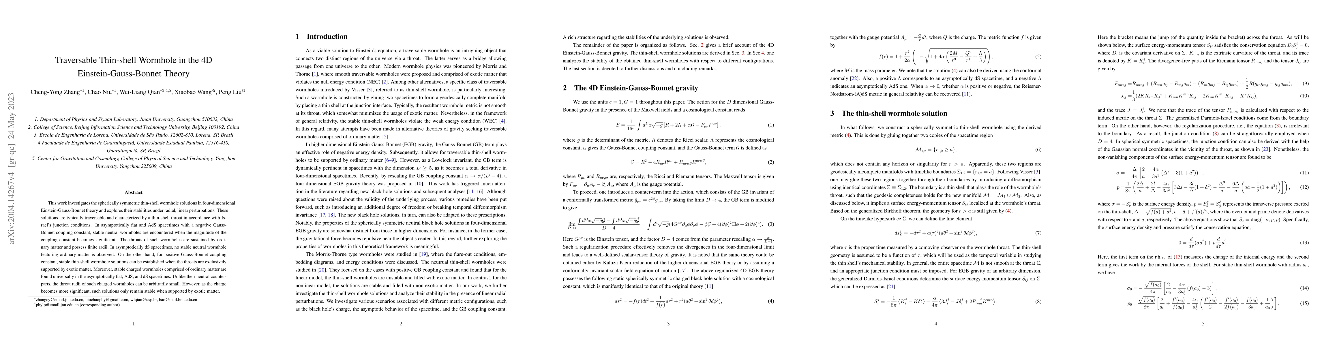 Thumbnail for Traversable Thin-shell Wormhole in the 4D Einstein-Gauss-Bonnet Theory