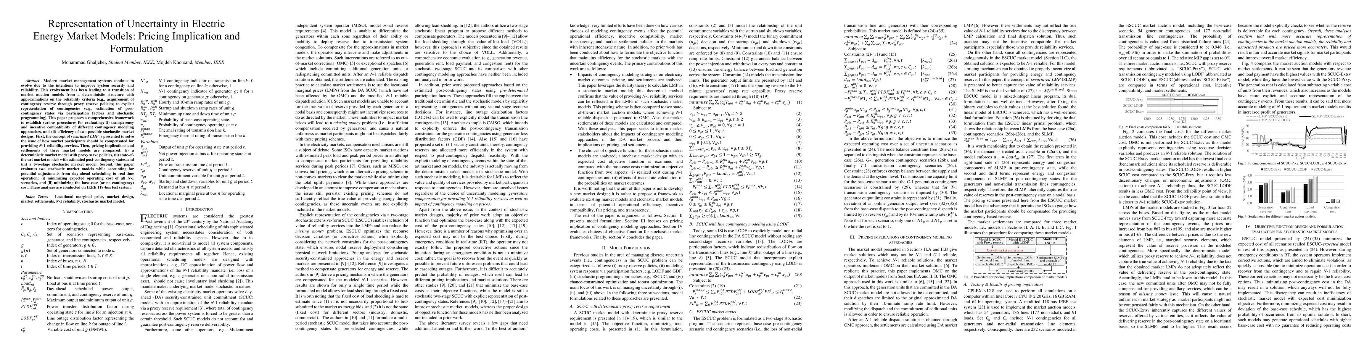 Thumbnail for Representation of Uncertainty in Electric Energy Market Models: Pricing
  Implication and Formulation