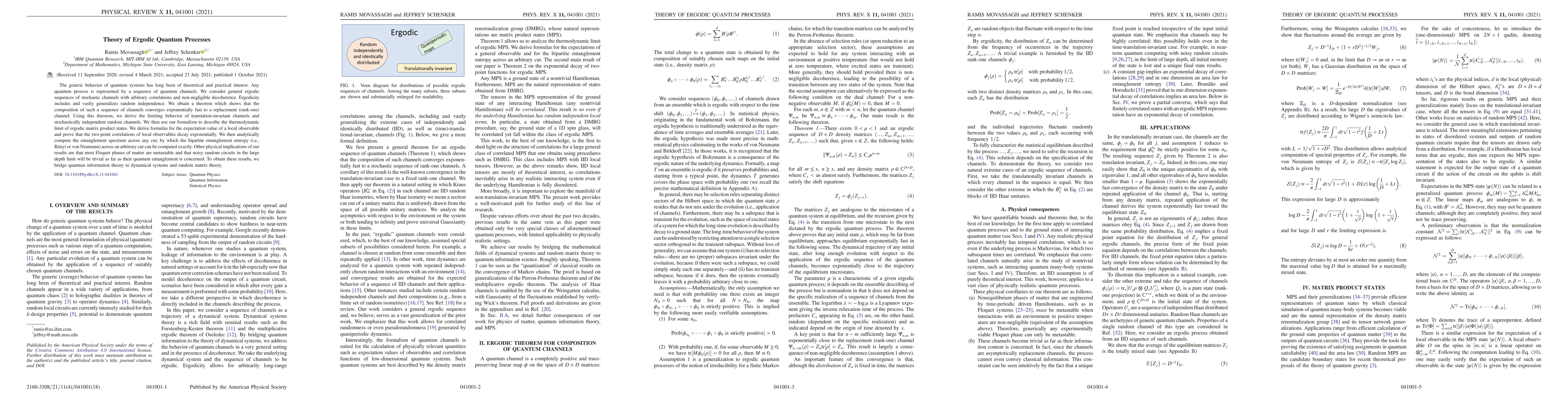 Thumbnail for Theory of Ergodic Quantum Processes