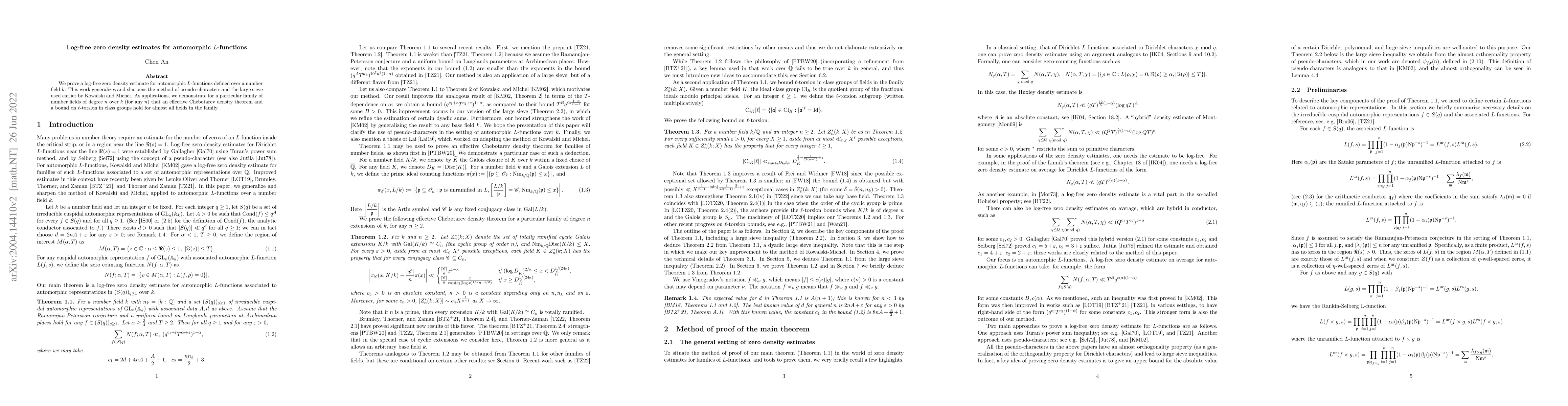 Thumbnail for Log-free zero density estimates for automorphic $L$-functions