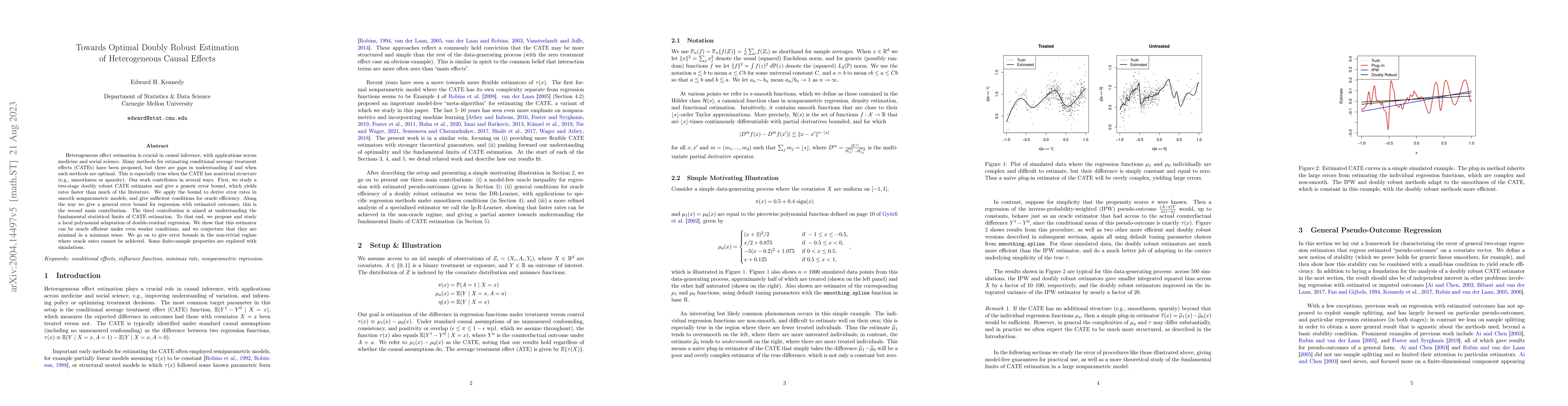 Thumbnail for Towards optimal doubly robust estimation of heterogeneous causal effects