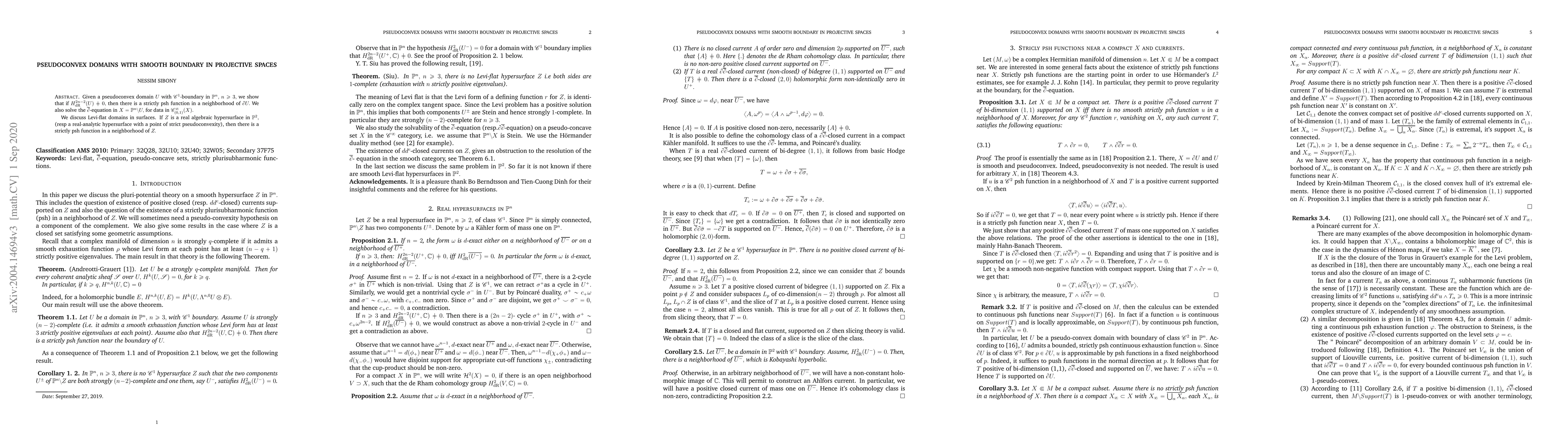 Thumbnail for Pseudoconvex domains with smooth boundary in projective spaces