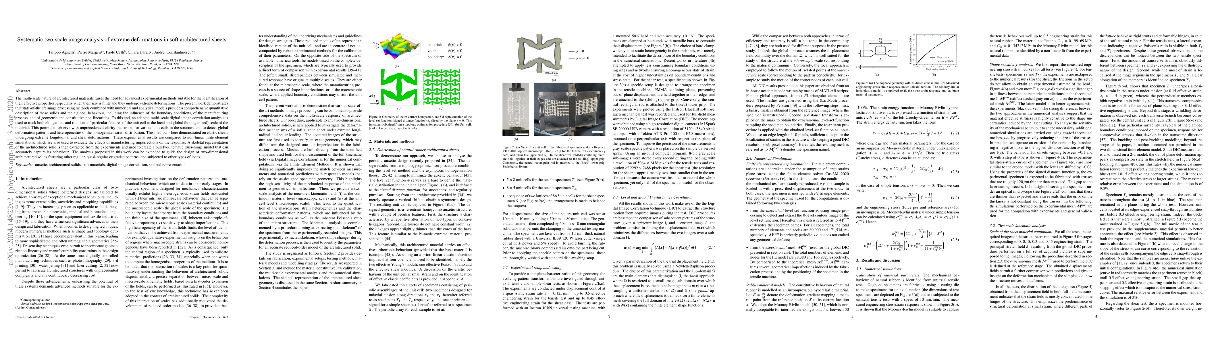 Thumbnail for Systematic two-scale image analysis of extreme deformations in soft
  architectured sheets
