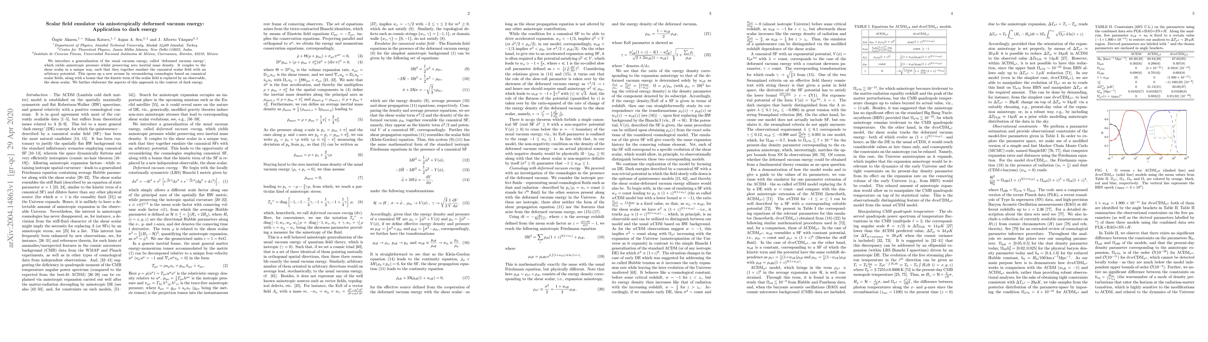 Thumbnail for Scalar field emulator via anisotropically deformed vacuum energy:
  Application to dark energy