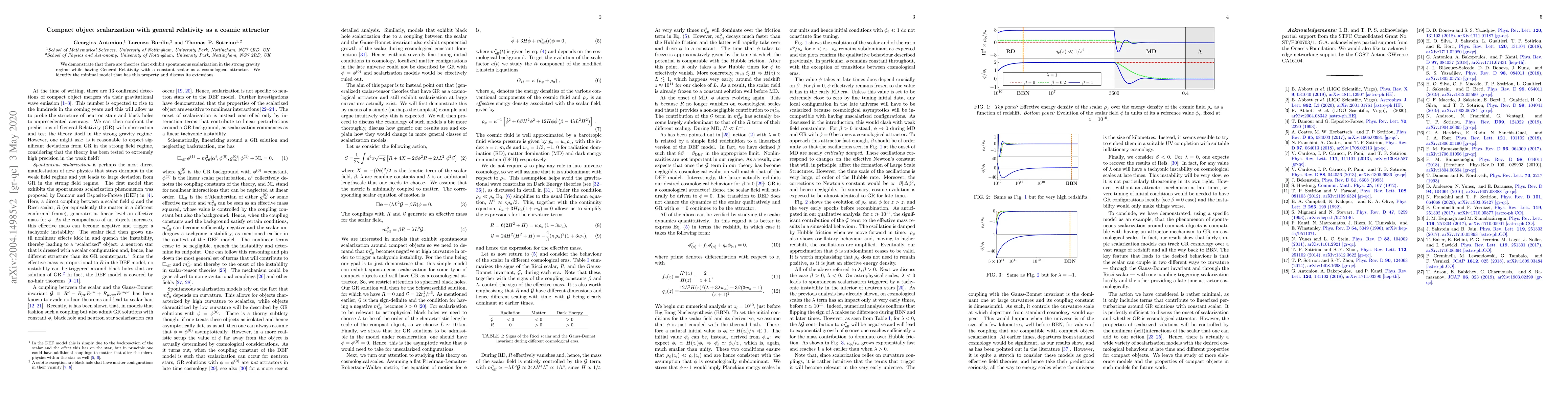 Thumbnail for Compact object scalarization with general relativity as a cosmic
  attractor