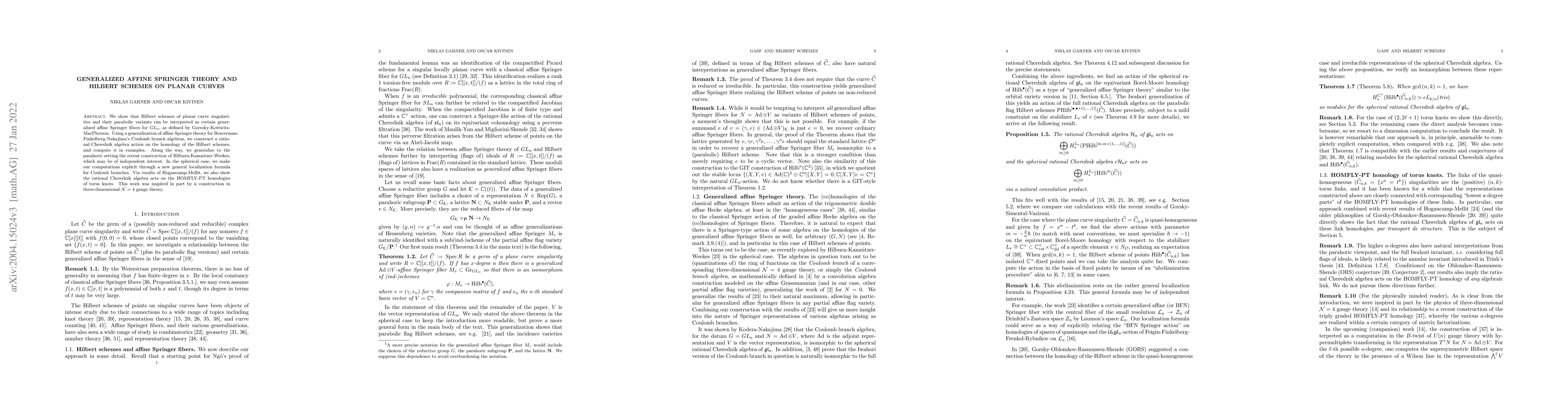 Thumbnail for Generalized affine Springer theory and Hilbert schemes on planar curves